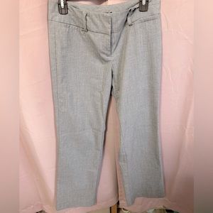 7TH AVENUE NEW YORK AND COMPANY Light Gray Low Waisted Straight Leg Trousers